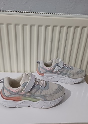 LUMBERJACK Kız Çocuk Gri Beyaz Bağcıksız Spor Ayakkabı - Görsel 4