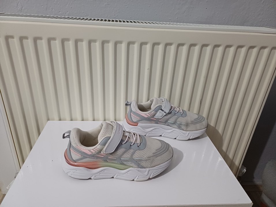 LUMBERJACK Kız Çocuk Gri Beyaz Bağcıksız Spor Ayakkabı - Görsel 4