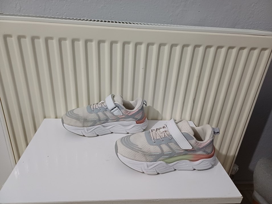 LUMBERJACK Kız Çocuk Gri Beyaz Bağcıksız Spor Ayakkabı - Görsel 3