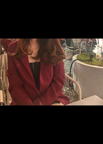 Bordo Kadın Blazer Ceket - Görsel 2