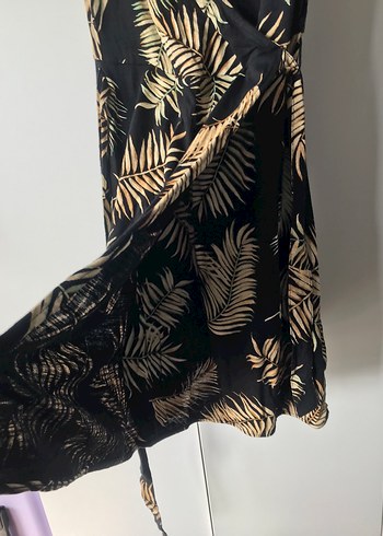 Drapeli V Yaka Midi Kadın Elbise - Görsel 3