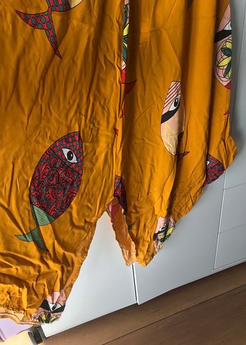 Bohem Uzun Sarı Askılı Elbise - Görsel 2