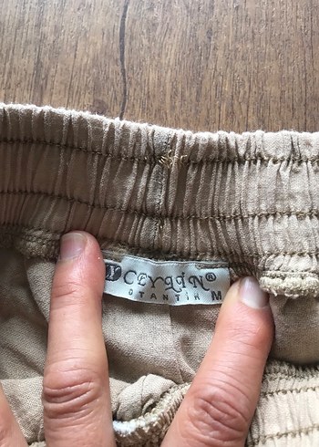 Nakışlı Bohem Geniş Kesim Keten Pantolon - Görsel 4