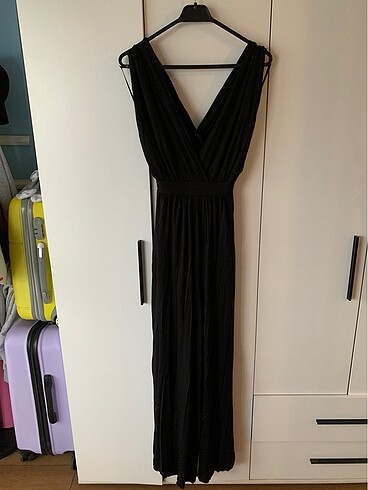 Uzun penye siyah tulum - Görsel 3