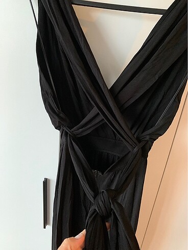 Uzun penye siyah tulum - Görsel 4