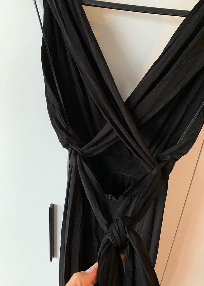 Uzun penye siyah tulum - Görsel 4