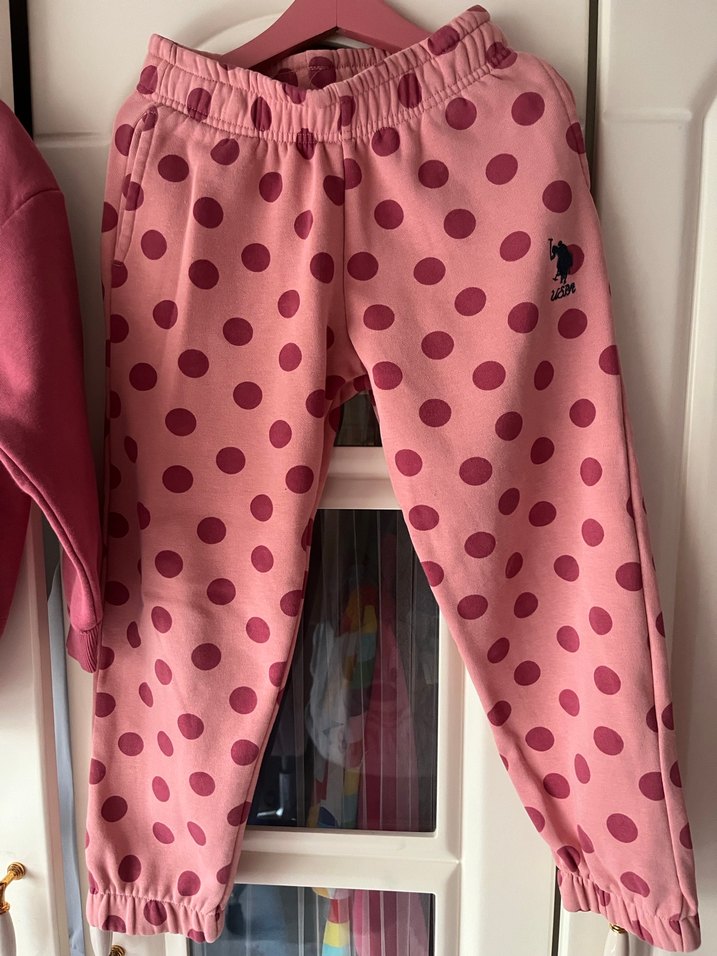 Kız Çocuk Pembe Baskılı Sweatshirt ve Eşofman Takımı - Görsel 3