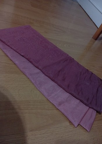 Kadın Mor İpek Görünümlü Şal çift renk - Görsel 2