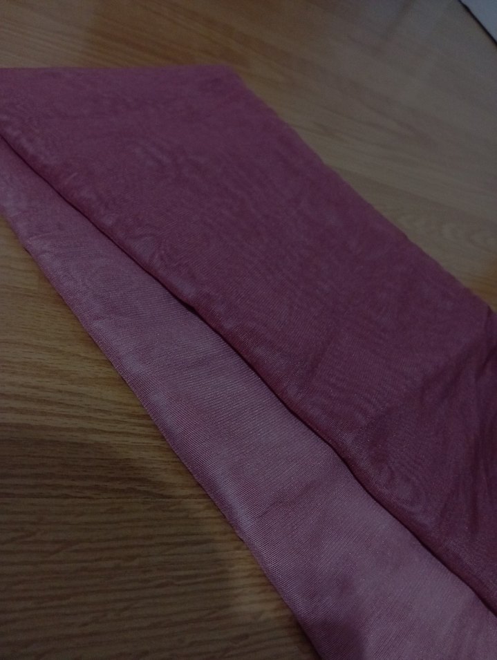 Kadın Mor İpek Görünümlü Şal çift renk - Görsel 4