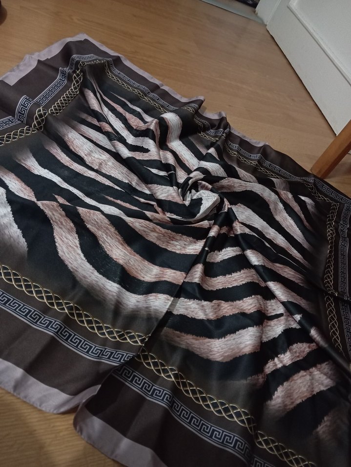 Bohem Tarz Kahverengi Kadın eşarp - Görsel 4