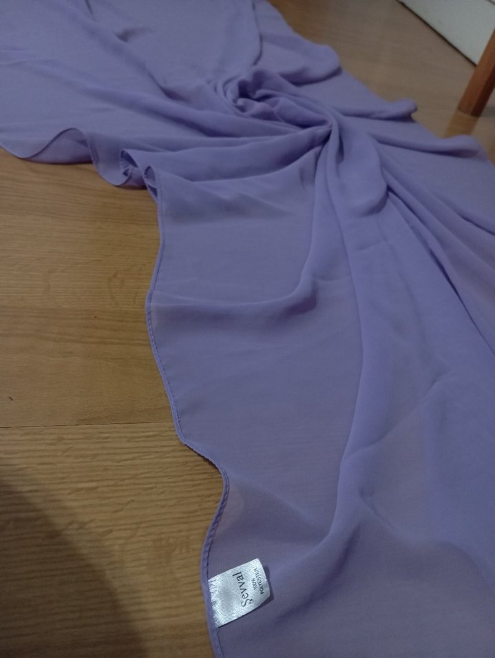 lila Drapeli Kadın Şal şifon - Görsel 4