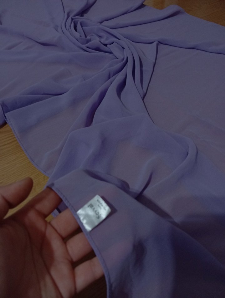 lila Drapeli Kadın Şal şifon - Görsel 5