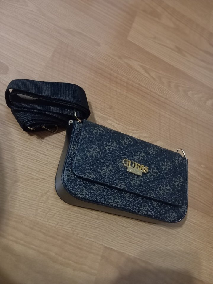 Kemer Detaylı siyah Desenli Kadın Çanta - Görsel 4