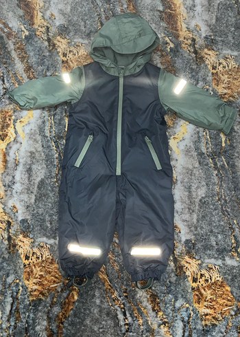 Koyu Gri Kapüşonlu Bebek Kayak Tulumu - Görsel 2