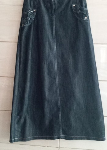 Kadın Lacivert Uzun Denim Etek