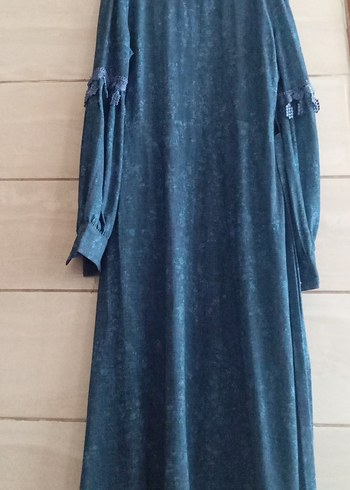 Diger Lacivert Batik Desenli Uzun Denim Elbise