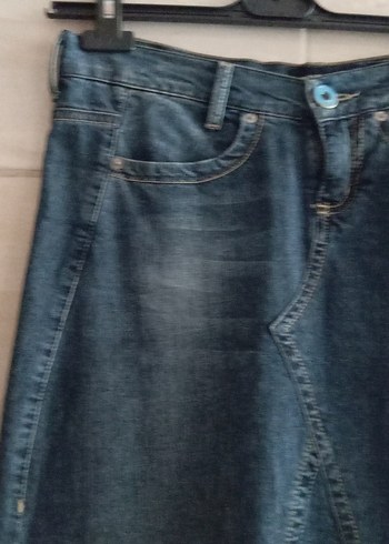 28 Beden Kadın Mavi Midi Denim Etek