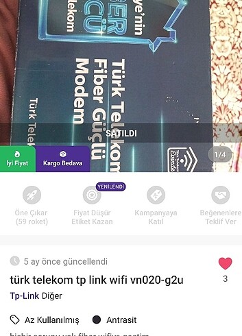 Wifi Türk Telekom fibergüclü modem