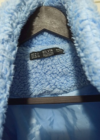 Dilvin Düğmeli Mavi Oversize Kısa Kadın Ceket