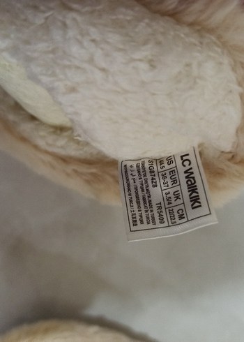 Kızlar için bej peluş terlik - Görsel 2