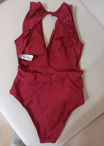 Bordo Drapeli Mini Kadın Mayo - Görsel 7