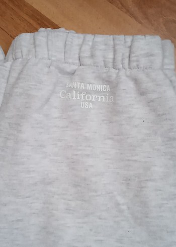 Beyaz Baskılı Keten Kadın Eşofman Altı - Görsel 2