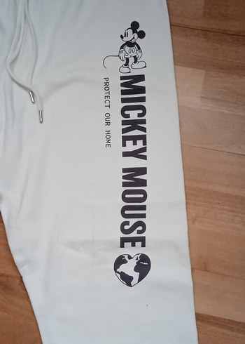 Mickey Mouse Baskılı Beyaz Kadın Eşofman Altı - Görsel 3