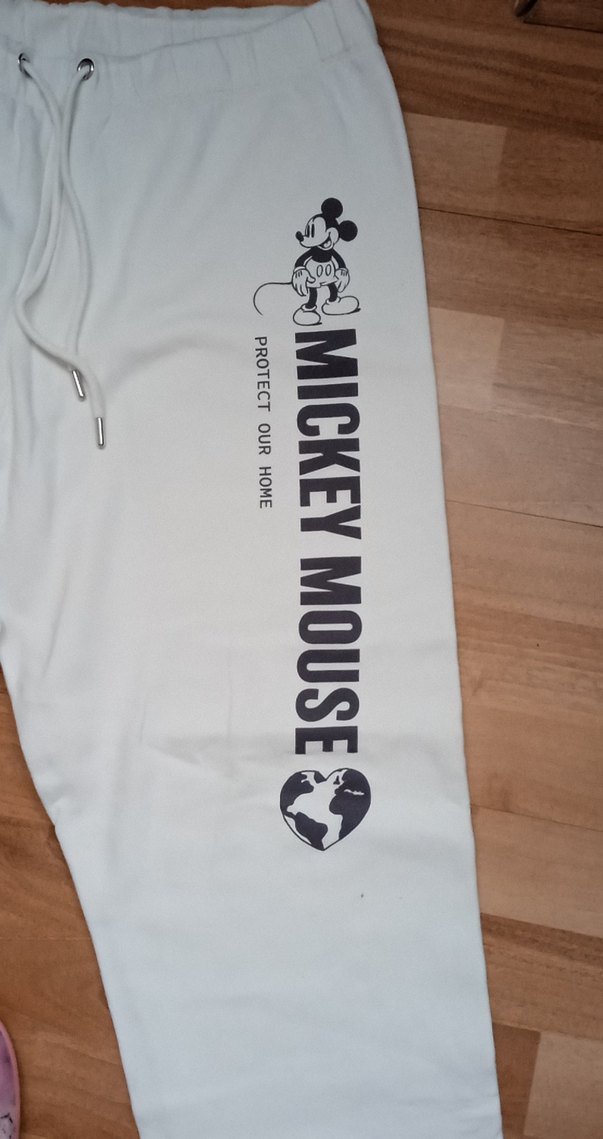 Mickey Mouse Baskılı Beyaz Kadın Eşofman Altı - Görsel 3
