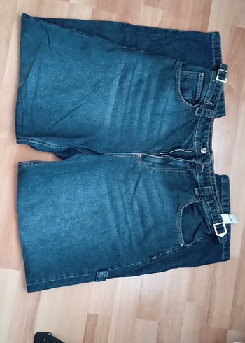 Kadın Mavi Kemerli Midi Boy Bol Kesim Jean - Görsel 2