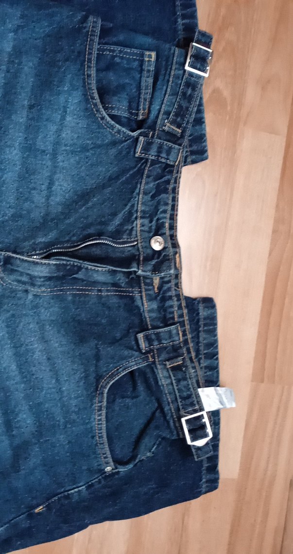 Kadın Mavi Kemerli Midi Boy Bol Kesim Jean - Görsel 4