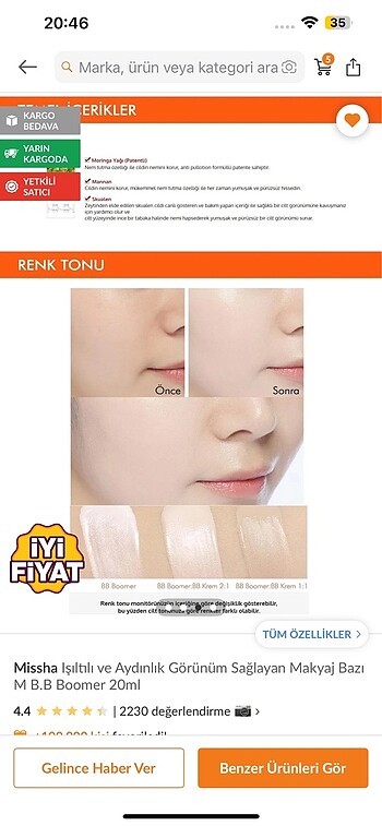 Missha Missha ışıltılı ve aydınlatıcı makyaj bazı