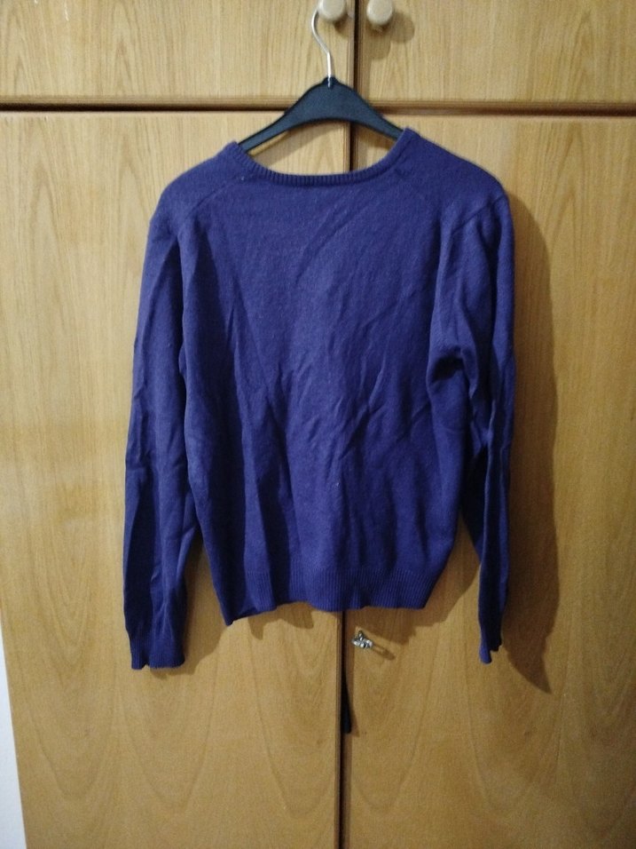 Kadın Mavi Uzun Kollu Triko Kazak - Görsel 2