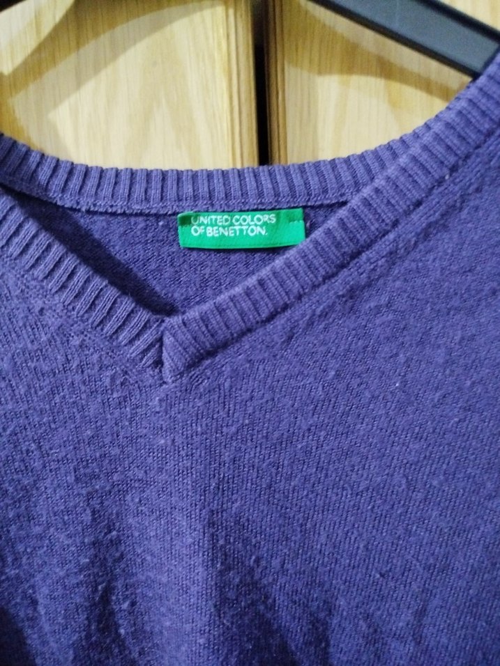 Kadın Mavi Uzun Kollu Triko Kazak - Görsel 3