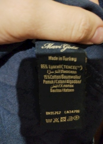 Lacivert Kadın Denim Gömlek Uzun Kollu - Görsel 3