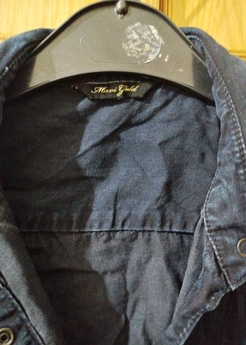 Lacivert Kadın Denim Gömlek Uzun Kollu - Görsel 2