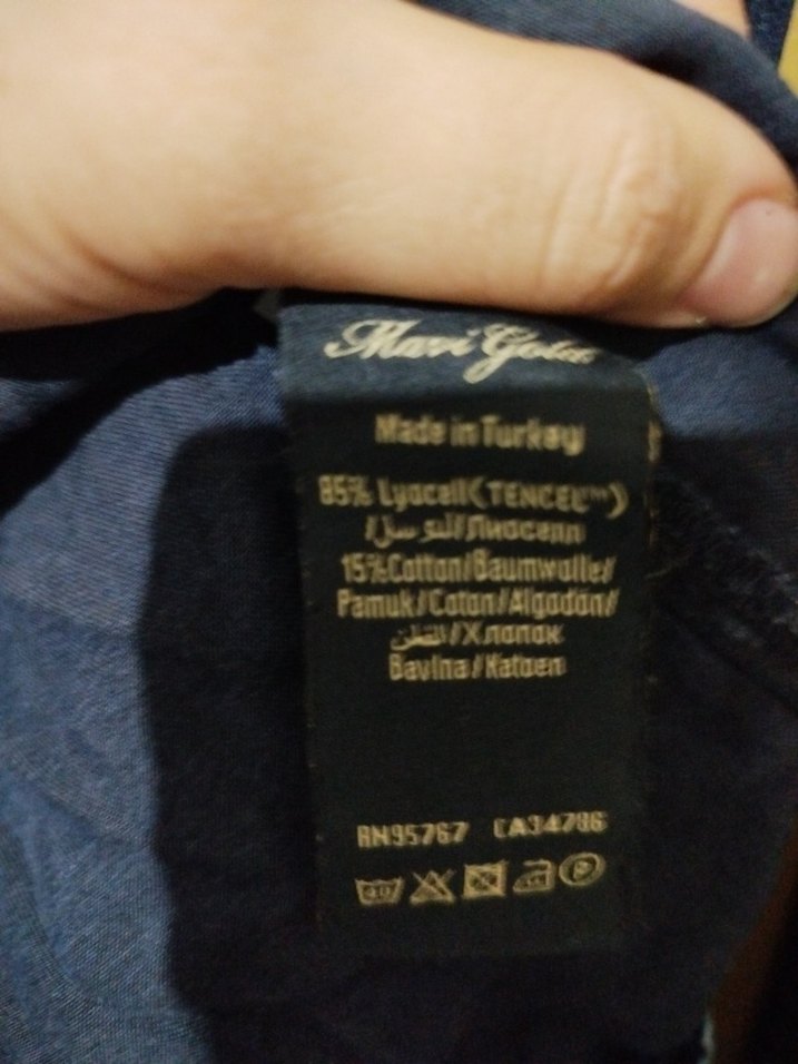 Lacivert Kadın Denim Gömlek Uzun Kollu - Görsel 3