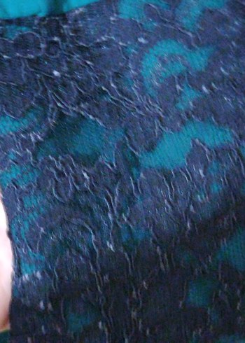 Düğmeli Uzun Turkuaz Kadın Elbise - Görsel 5