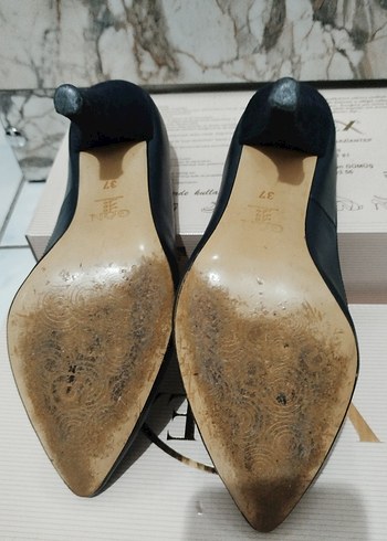 Siyah Kemerli Yılan Desenli Stiletto - Görsel 4