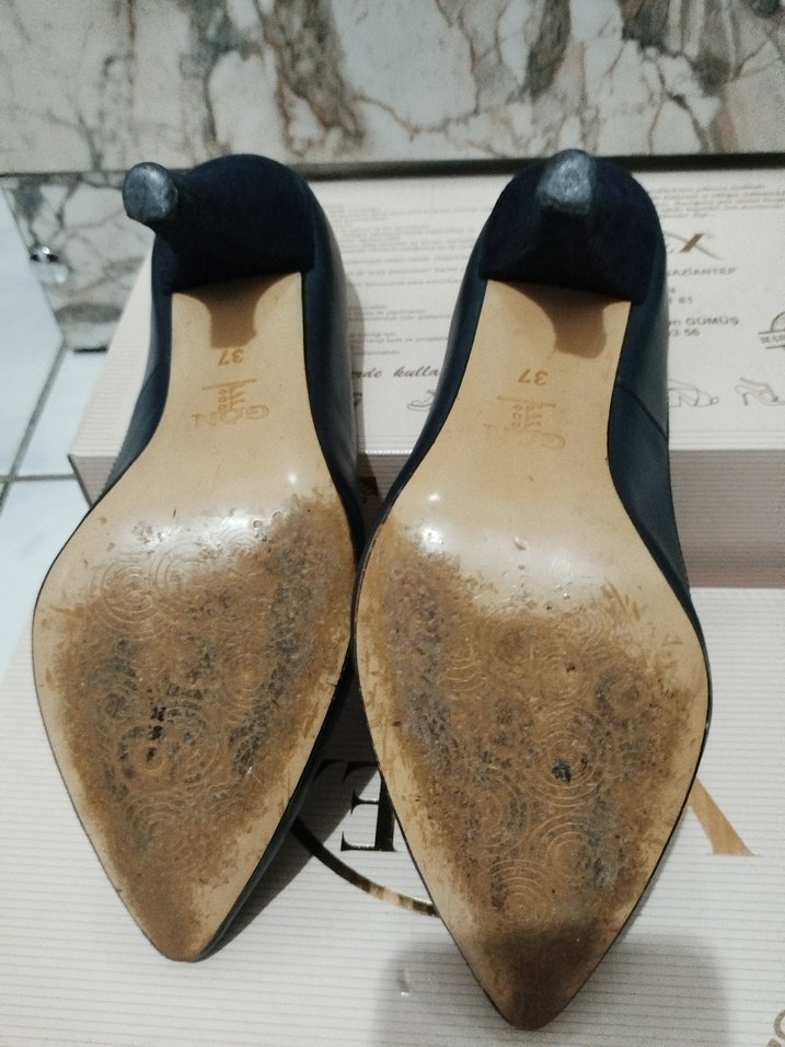 Siyah Kemerli Yılan Desenli Stiletto - Görsel 4