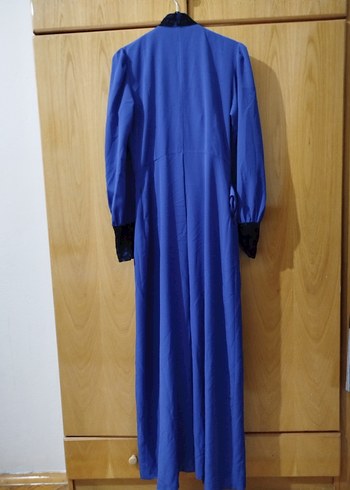 Mavi Uzun Kollu Salaş Kadın Elbise - Görsel 2