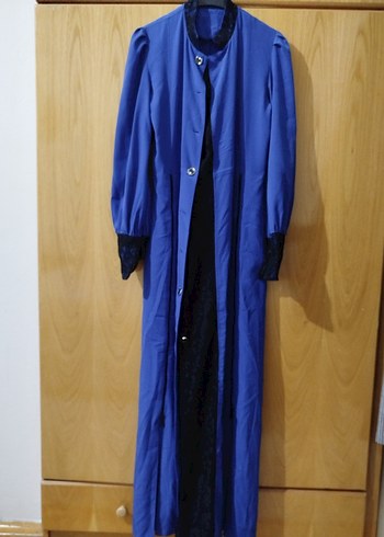 Mavi Uzun Kollu Salaş Kadın Elbise - Görsel 3