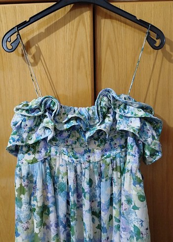 Mavi Bohem Straplez Uzun Elbise - Görsel 3