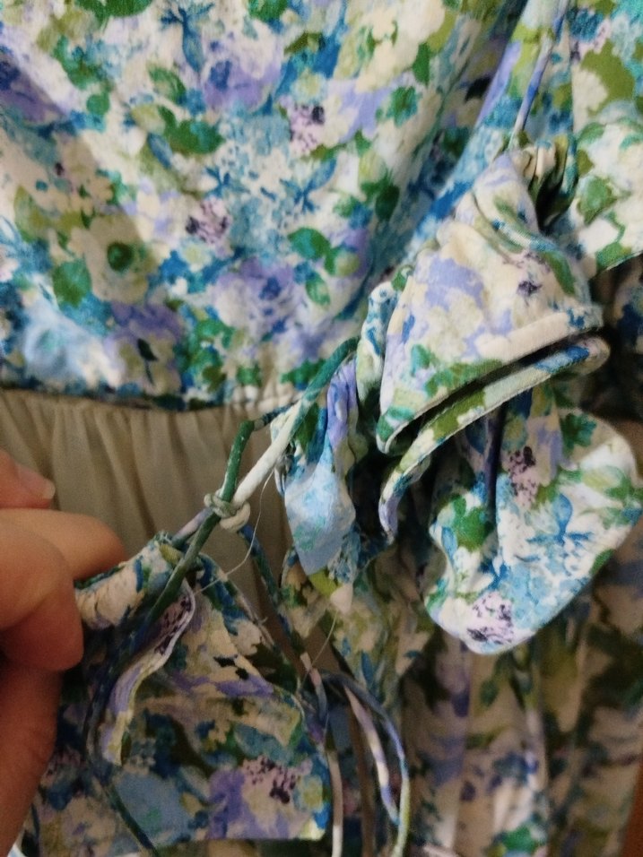 Mavi Bohem Straplez Uzun Elbise - Görsel 4