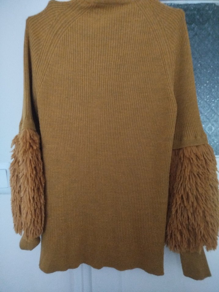 Kahverengi Bohem Kadın Triko Kazak - Görsel 2