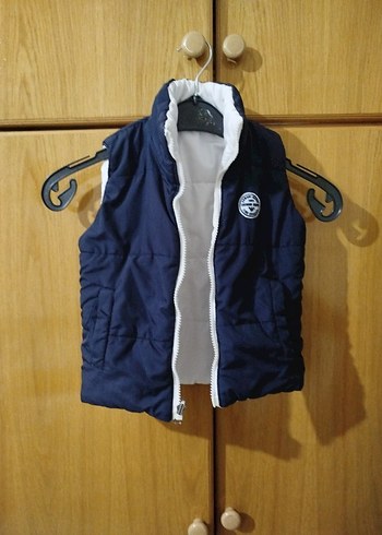 Beyaz Fermuarlı Erkek Çocuk Yelek - Görsel 2