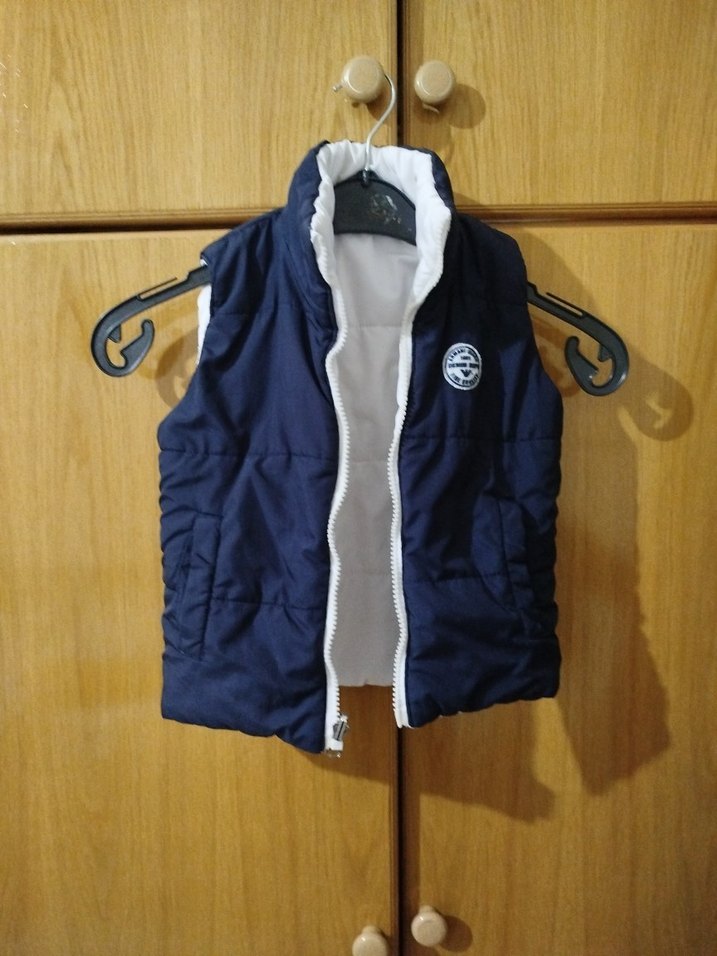 Beyaz Fermuarlı Erkek Çocuk Yelek - Görsel 2