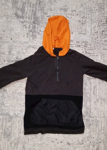 Kapüşonlu Siyah Erkek Çocuk Sweatshirt - Görsel 3