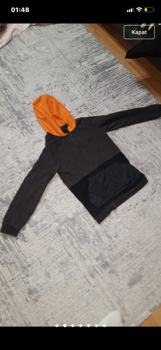 Kapüşonlu Siyah Erkek Çocuk Sweatshirt - Görsel 2