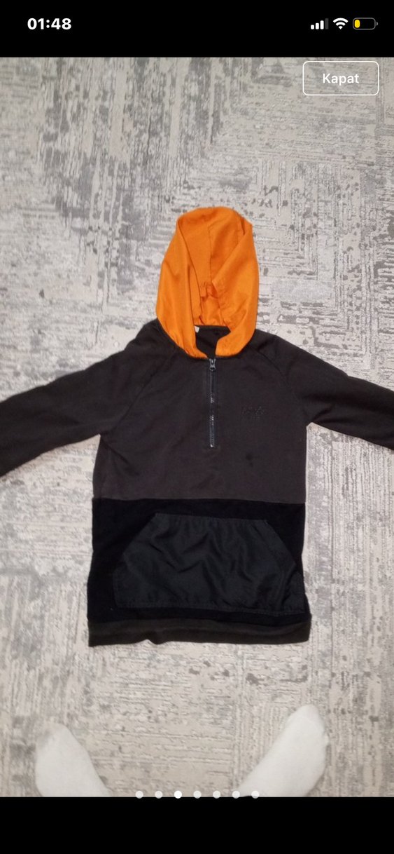 Kapüşonlu Siyah Erkek Çocuk Sweatshirt - Görsel 3