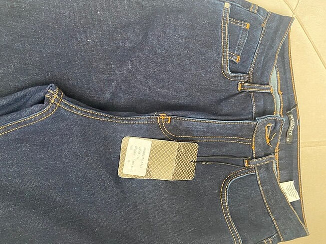 Diğer Koyu mavi skiny esnek kumaş jean